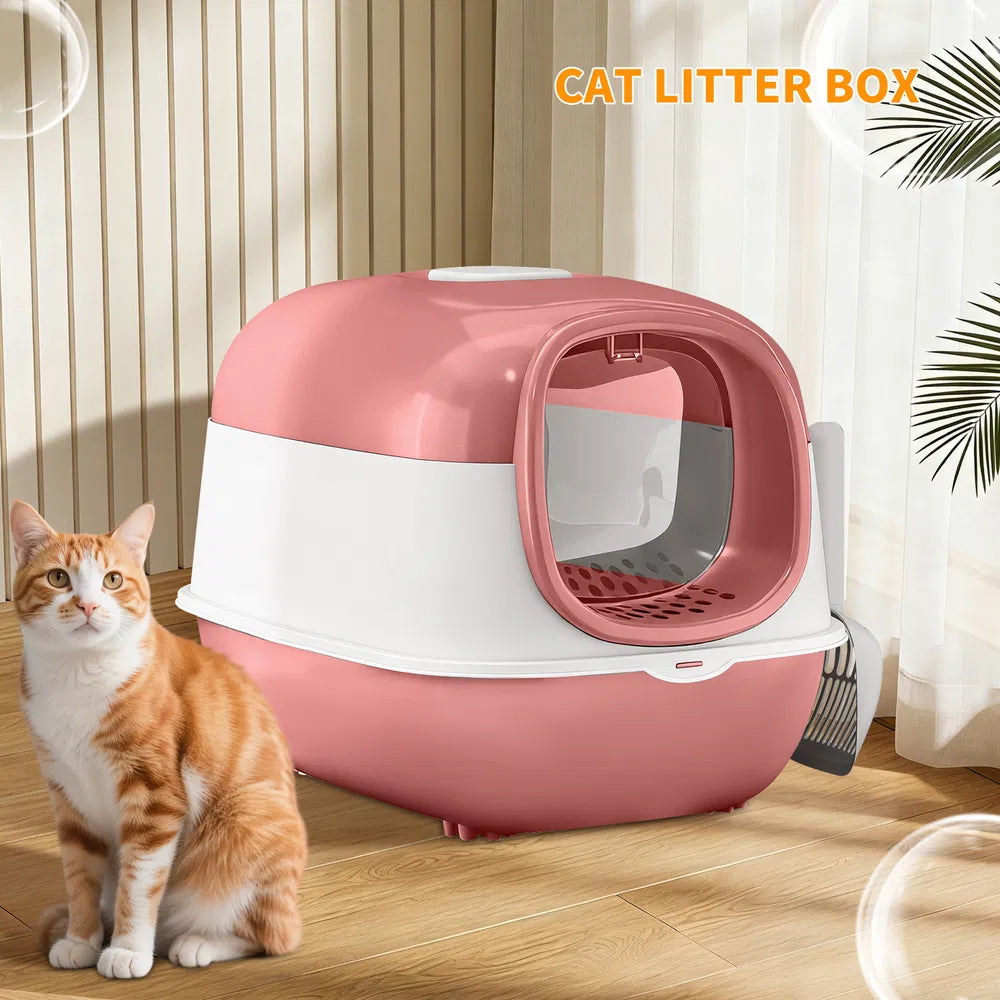 Modern Enclosed Cat Litter Box with Built In Scoop Storage - Image 7 of 7