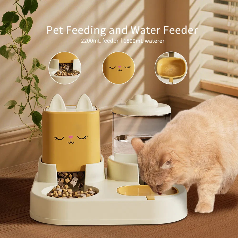 Automatic Pet Feeder with 74oz Water Fountain and 60oz Food Dispenser - Image 8 of 8