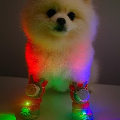 LED Light Up Dog Shoes, 4 Pack Anti Slip Paw Protectors for Night Walks - Image 8 of 13