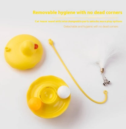Interactive Duck Cat Toy, Removable and Washable, for Indoor and Outdoor Play - Side Angle