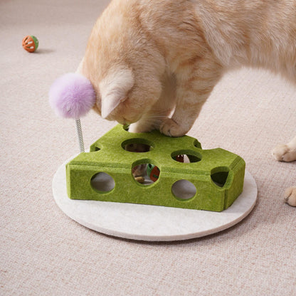 Cat Puzzle Toy Box with Ball and Spring Wand, Suction Cup Base - Image 11 of 12