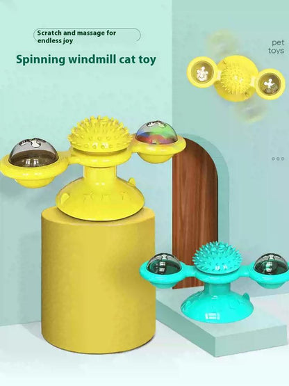 Interactive Windmill Cat Toy with LED Light Ball and Catnip - Image 8 of 11