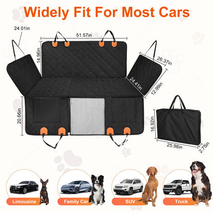 Waterproof Dog Car Seat Cover for Back Seat with Mesh Window and Storage - Image 8 of 11