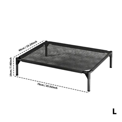 Elevated Breathable Mesh Pet Bed for Indoor and Outdoor Use - Features and Details