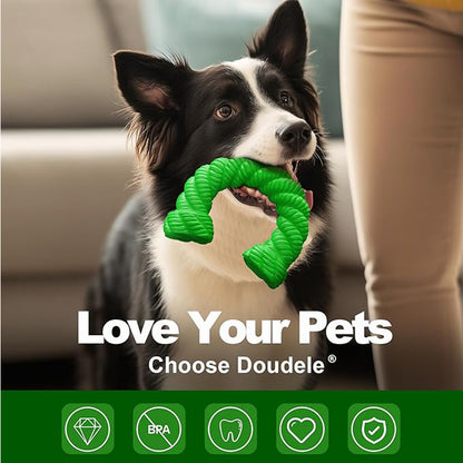 Natural Rubber Horseshoe Dog Chew Toy for Aggressive Chewers - Detailed View