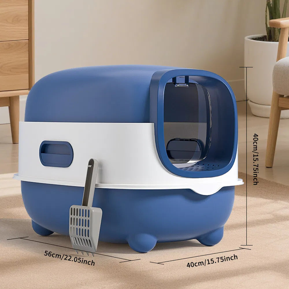 High Capacity Enclosed Cat Litter Box, Odor Lock, Scratch Resistant - Image 6 of 8