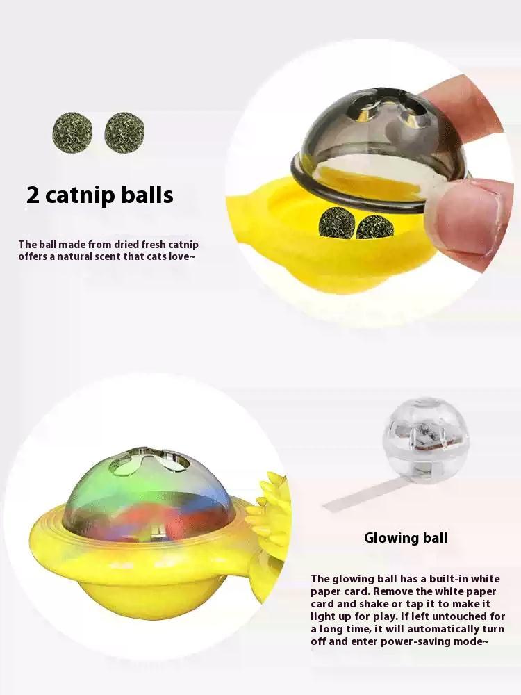 Interactive Windmill Cat Toy with LED Light Ball and Catnip - Image 7 of 11