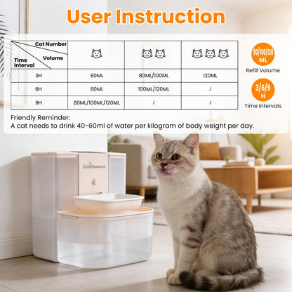 Smart Pet Water Fountain 4.5L, Cordless Rechargeable with Remote Control - Size Reference