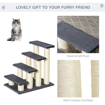 Cat Tree with 4 Steps for High Beds with Sisal Scratching Post - Features and Details