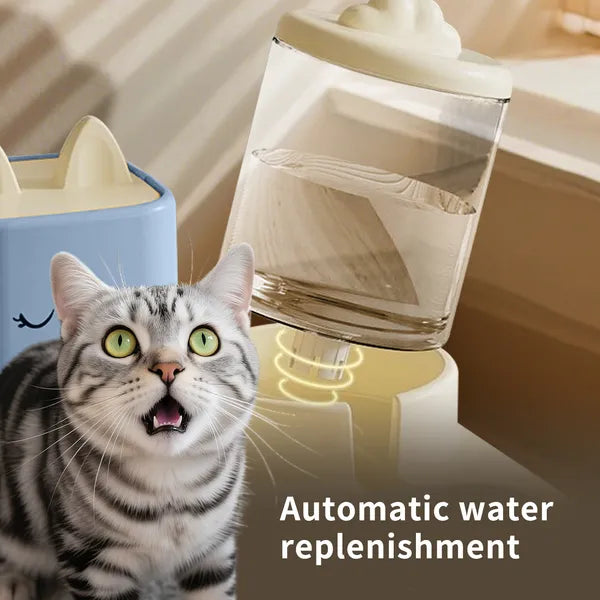 Automatic Pet Feeder with 74oz Water Fountain and 60oz Food Dispenser - Size Reference