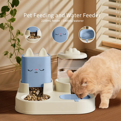 Automatic Pet Feeder with 74oz Water Fountain and 60oz Food Dispenser - Image 6 of 8