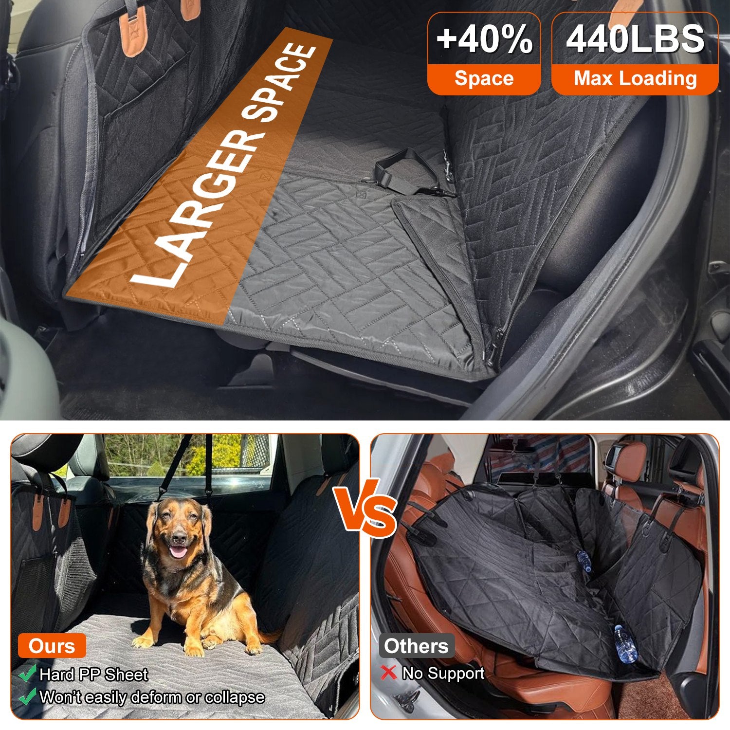 Waterproof Dog Car Seat Cover for Back Seat with Mesh Window and Storage - Image 10 of 11