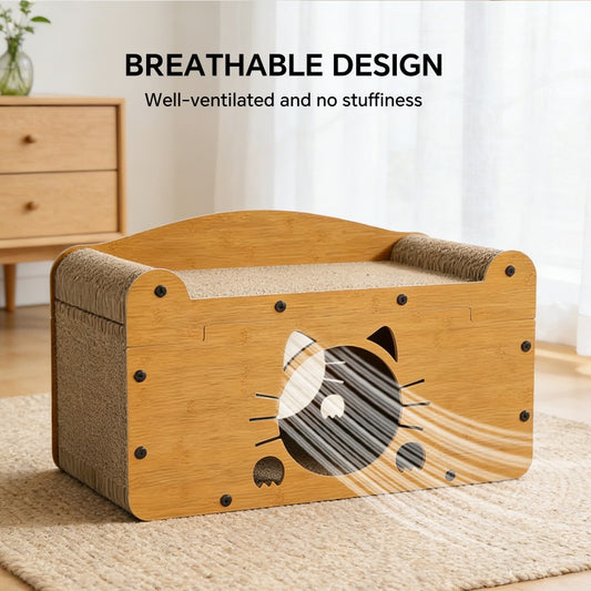 Whisker Cat Scratcher Sofa with Private Den and Scratching Surface - Main Product Image