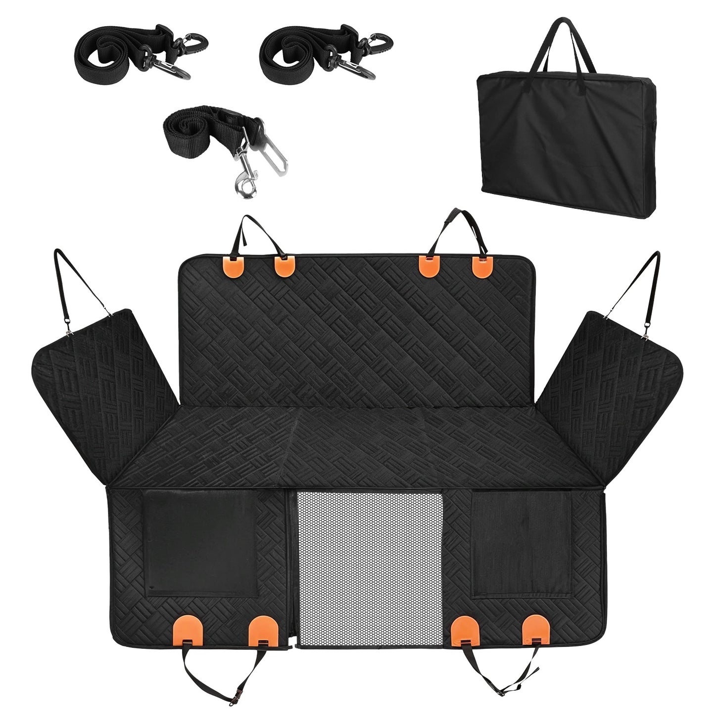 Waterproof Dog Car Seat Cover for Back Seat with Mesh Window and Storage - Image 11 of 11