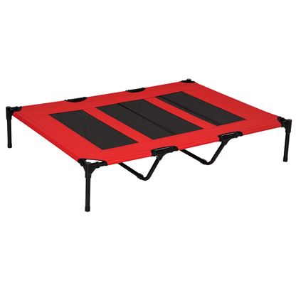 XL Elevated Dog Bed with Carry Bag, Metal Frame, Breathable Mesh, Red - Image 9 of 9