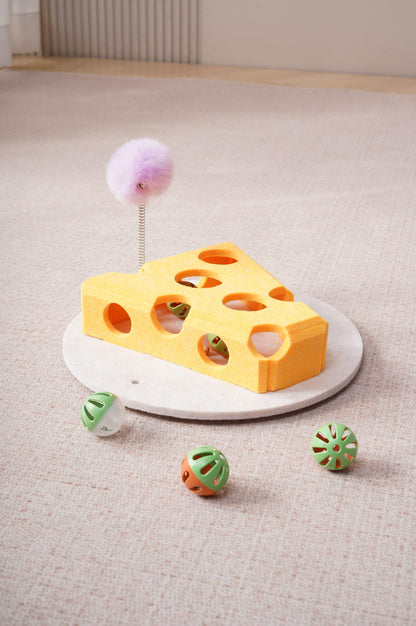 Cat Puzzle Toy Box with Ball and Spring Wand, Suction Cup Base - Image 10 of 12