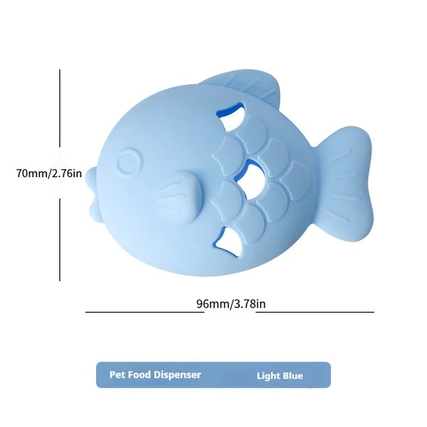 Fish Shaped Dog Treat Dispenser, Food Grade Silicone Slow Feeder - Detailed View
