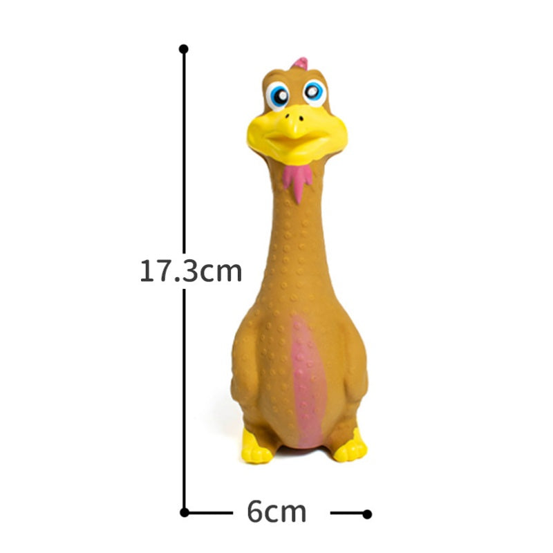 Squeaky Latex Chicken Dog Toys 3 Pack, Eco Friendly Interactive Chew - Size Reference