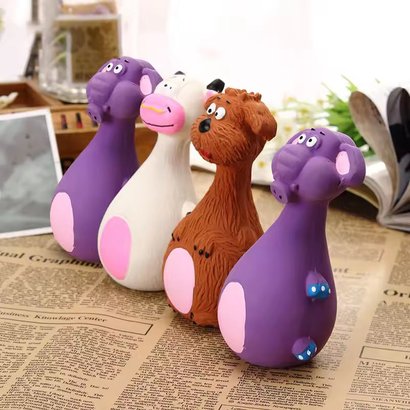 Cute Latex Dog Chew Toys 4 Pack with Sound, Dental Health Interactive - Image 7 of 8