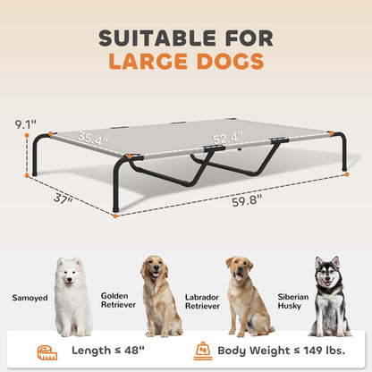 Elevated Dog Bed for Large Breeds, 60 Inch, Beige - Image 6 of 9