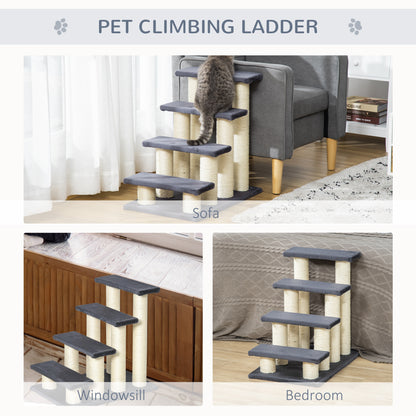 Cat Tree with 4 Steps for High Beds with Sisal Scratching Post - Image 6 of 9