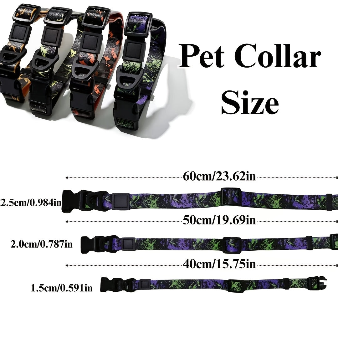 UV Printed Dog Leash and Collar Set, Waterproof PVC, for Small Dogs - Size Reference