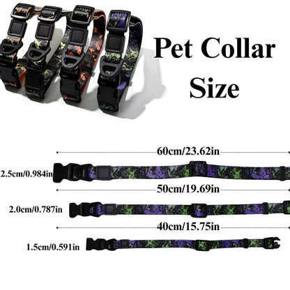 UV Printed Dog Leash and Collar Set, Waterproof PVC, for Small Dogs - Size Reference