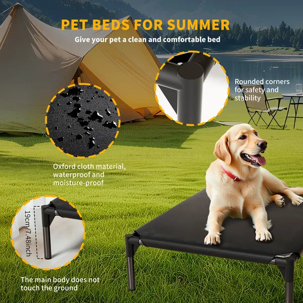 Breathable Raised Oxford Pet Bed for Small to Large Dogs - Features and Details