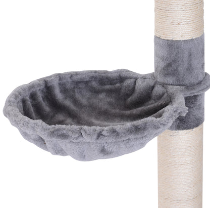 Adjustable Floor to Ceiling Cat Tree, 5 Level Tower with Scratching Posts and Hammock - Size Reference