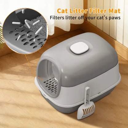 Modern Enclosed Cat Litter Box with Built In Scoop Storage - Features and Details