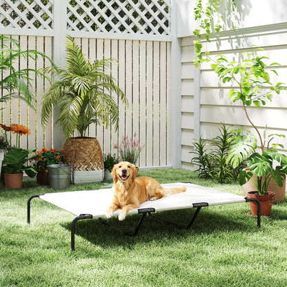 Elevated Dog Bed for Large Breeds, 60 Inch, Beige - Side Angle