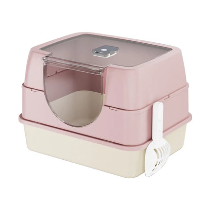 Enclosed Cat Litter Box, Orange, Odor Locking, Spacious for Large Cats - Image 8 of 8