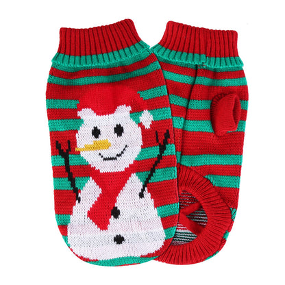 Pet Christmas Turtleneck Sweater with Snowman Stripes for Dogs and Cats - Image 11 of 11