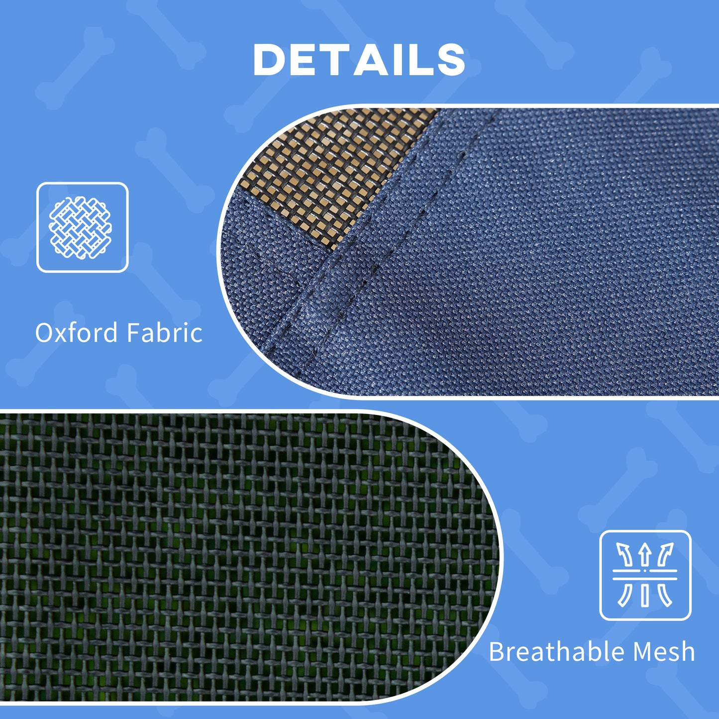 Elevated Dog Bed 30 Inch with UV Protection Canopy, Dark Blue - Image 6 of 9