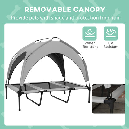 Elevated Dog Bed with Canopy, 42 x 30 Inch, Washable Mesh for Camping - Image 6 of 9