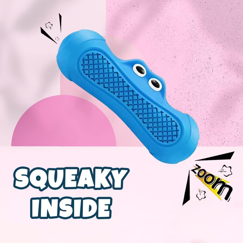 Monster Squeaky Dog Toys, Rubber Chew Toys for Aggressive Chewers, Non Toxic - Detailed View