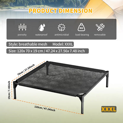 Elevated Breathable Mesh Pet Bed for Indoor and Outdoor Use - Image 9 of 9