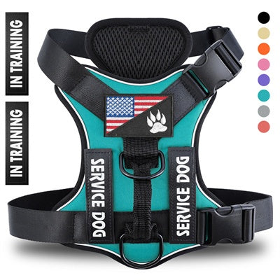Reflective Breathable Dog Harness Strap, Solid Color Polyester - Size Reference