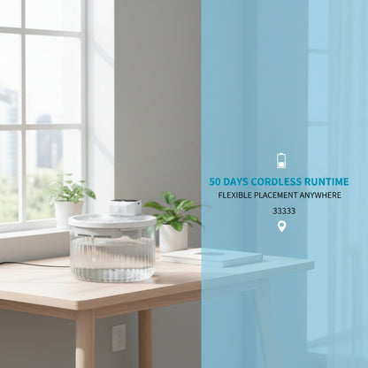 Wireless Pet Water Fountain 2000ML, Rechargeable with Motion Sensor - Features and Details