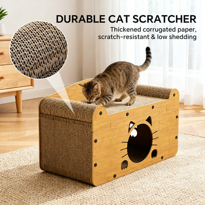 Whisker Cat Scratcher Sofa with Private Den and Scratching Surface - Size Reference