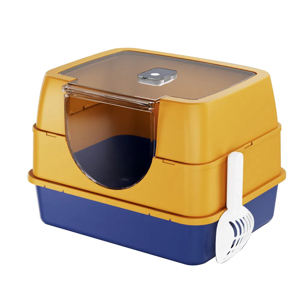 Enclosed Cat Litter Box, Orange, Odor Locking, Spacious for Large Cats - Image 7 of 8