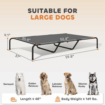 Elevated Dog Bed for Large Breeds, 60 Inch, Gray - Features and Details