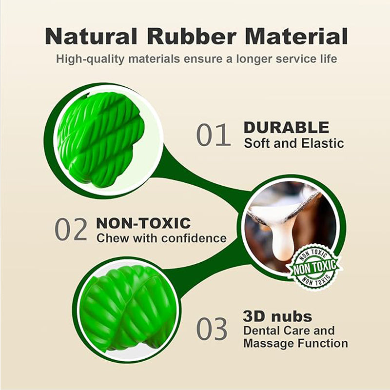 Natural Rubber Horseshoe Dog Chew Toy for Aggressive Chewers - Size Reference