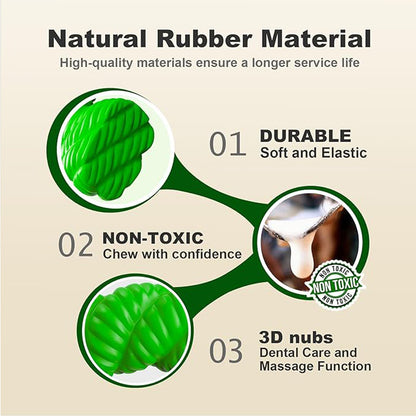 Natural Rubber Horseshoe Dog Chew Toy for Aggressive Chewers - Size Reference