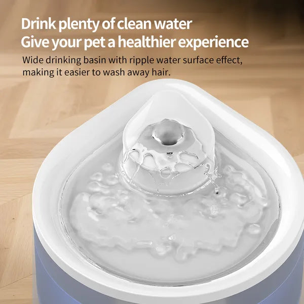 Quiet Pet Water Fountain 2500ML with Night Light, USB Powered, White - Features and Details