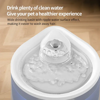 Quiet Pet Water Fountain 2500ML with Night Light, USB Powered, White - Features and Details