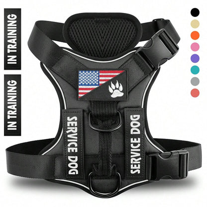 Reflective Breathable Dog Harness Strap, Solid Color Polyester - Image 6 of 11