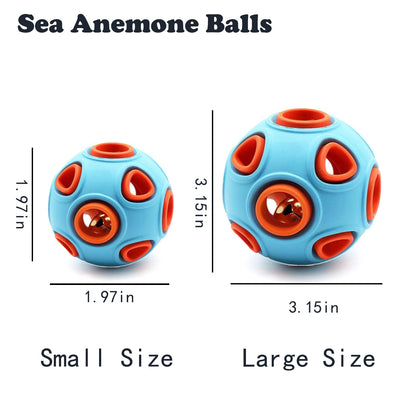 Dog Rubber Ball with Bell 2 Pack, Interactive Chew Toy for Puppies - Image 6 of 9