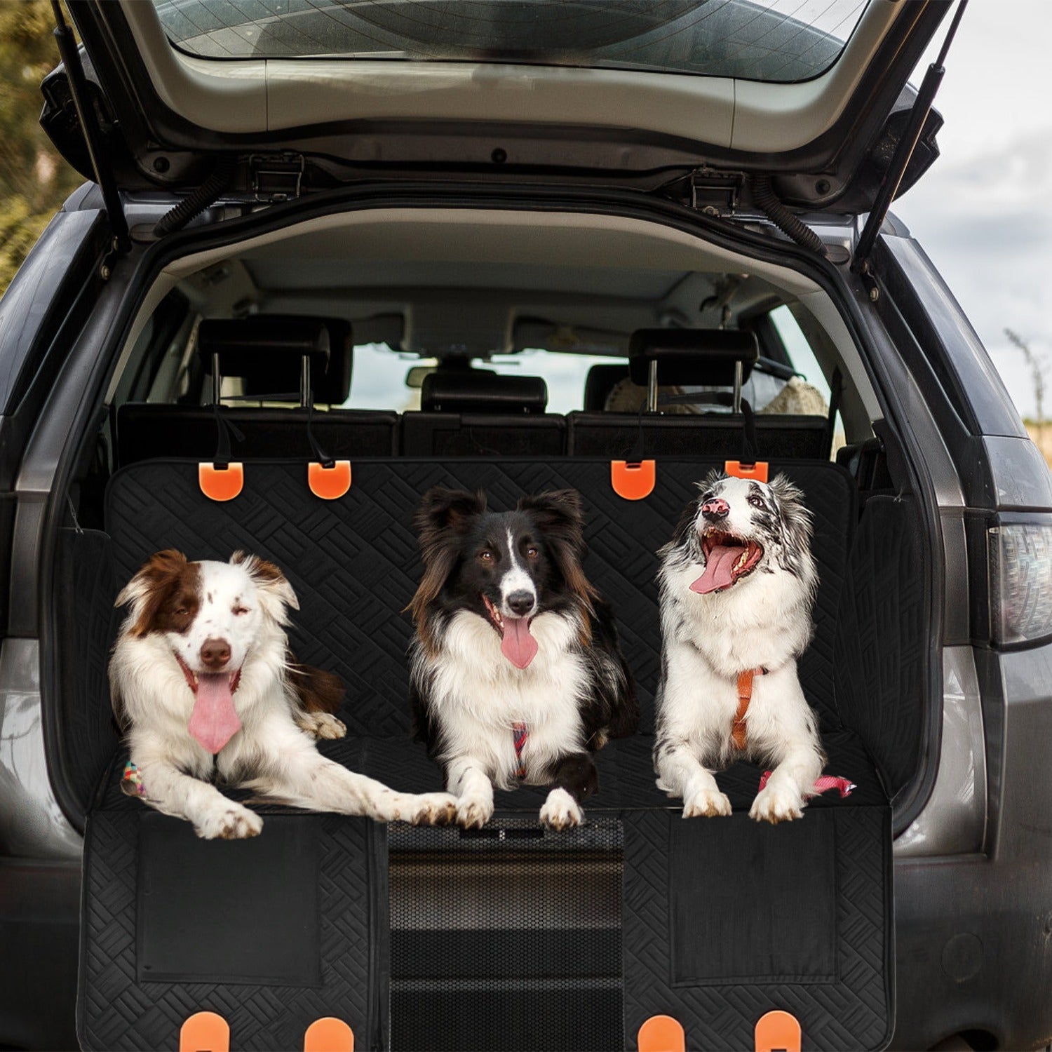 Waterproof Dog Car Seat Cover for Back Seat with Mesh Window and Storage - Image 9 of 11