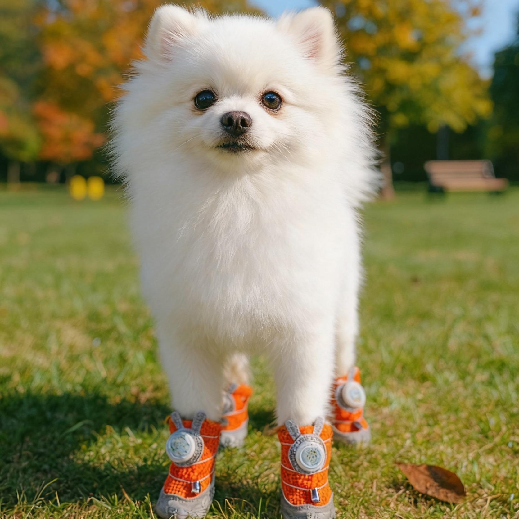 LED Light Up Dog Shoes, 4 Pack Anti Slip Paw Protectors for Night Walks - Detailed View